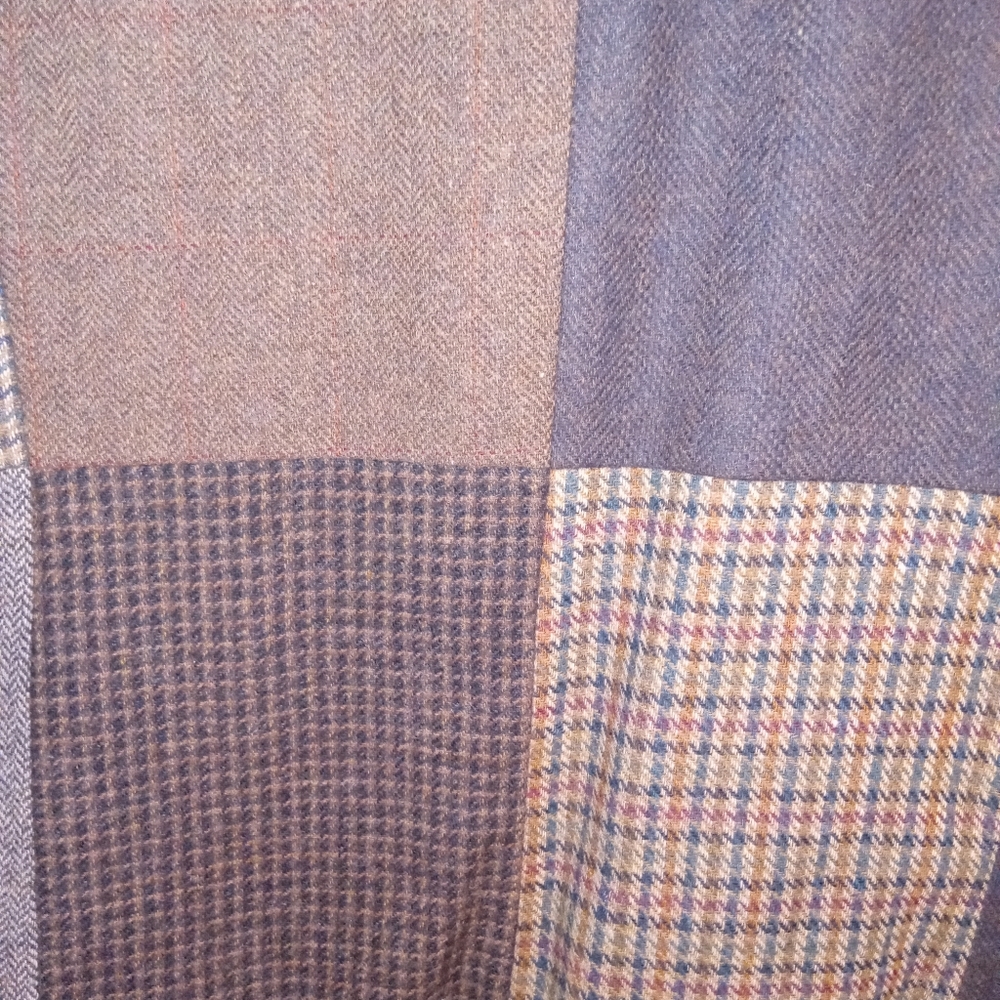 Patchwork Blazer With Faux Leather Collar - image 5